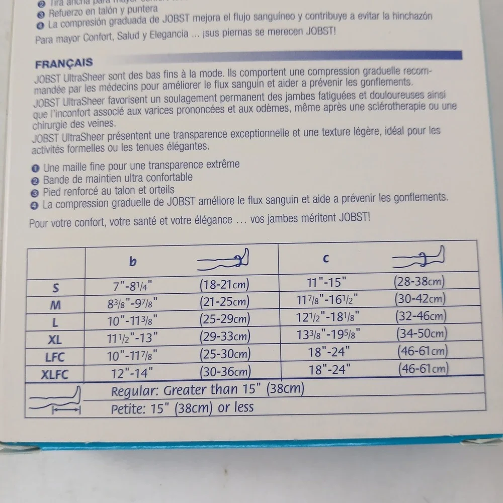 Jobst UltraSheer 20-30 mmHg CT Knee High Compression Stocking 121500 Silky Beige